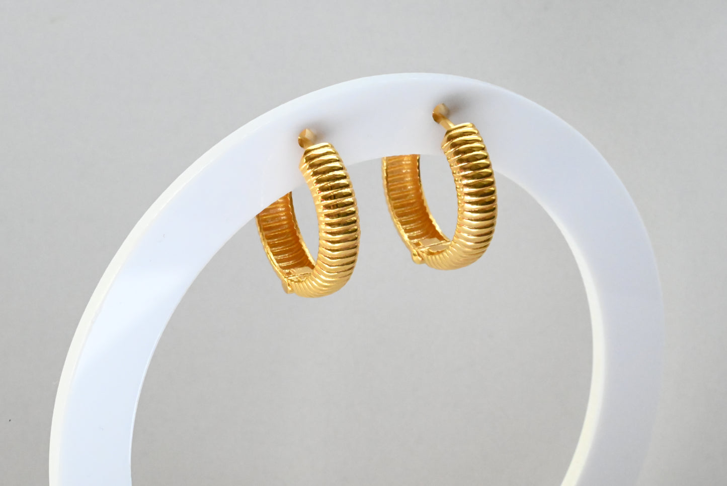 21k Hoop Strip Earrings