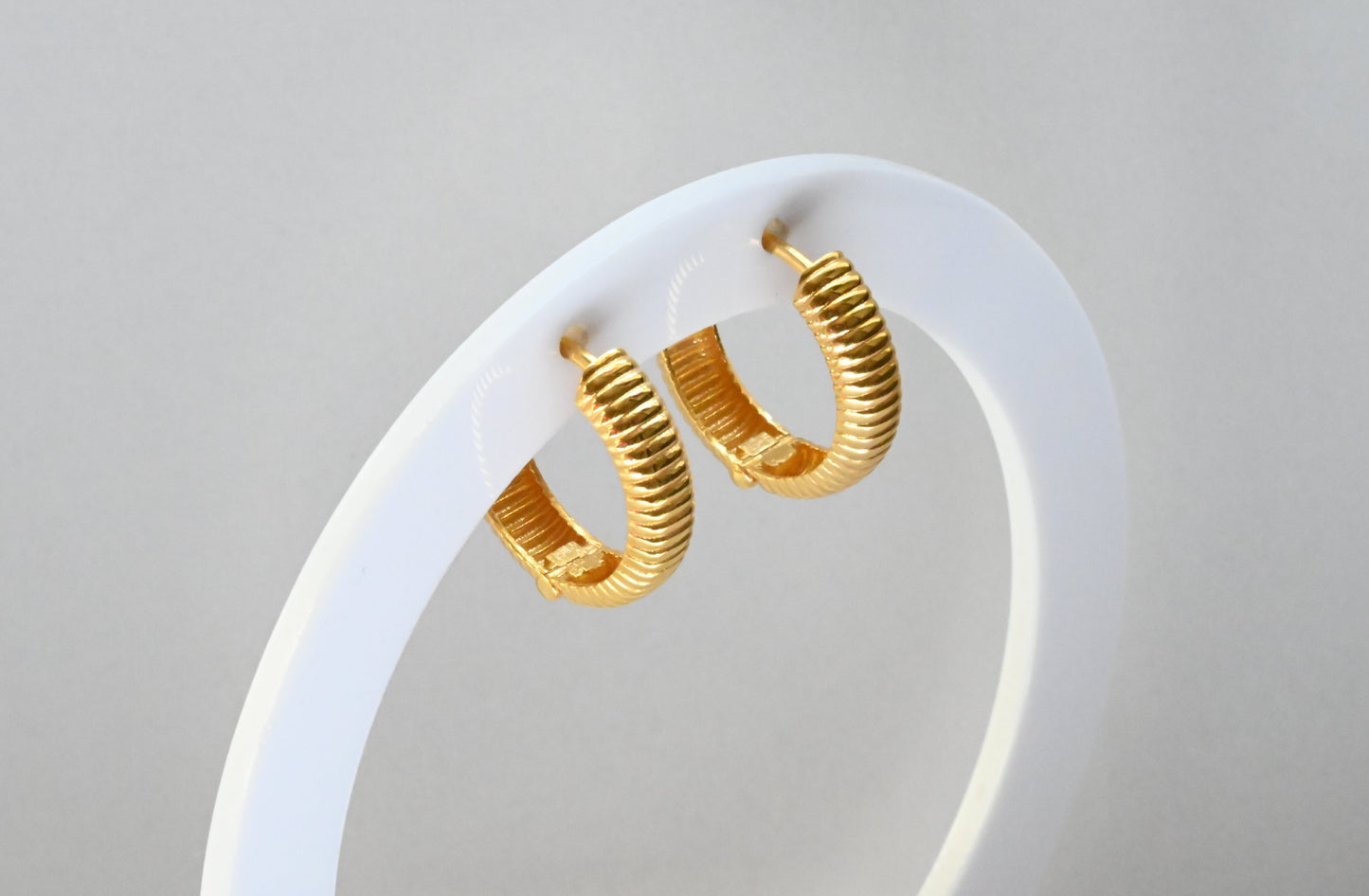 21k Hoop Strip Earrings