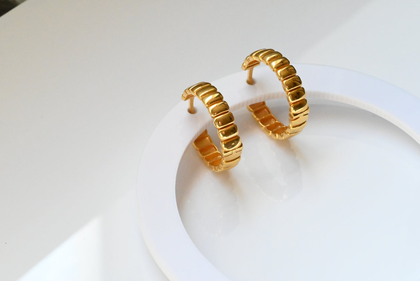 21k Hoop Earrings Square Design