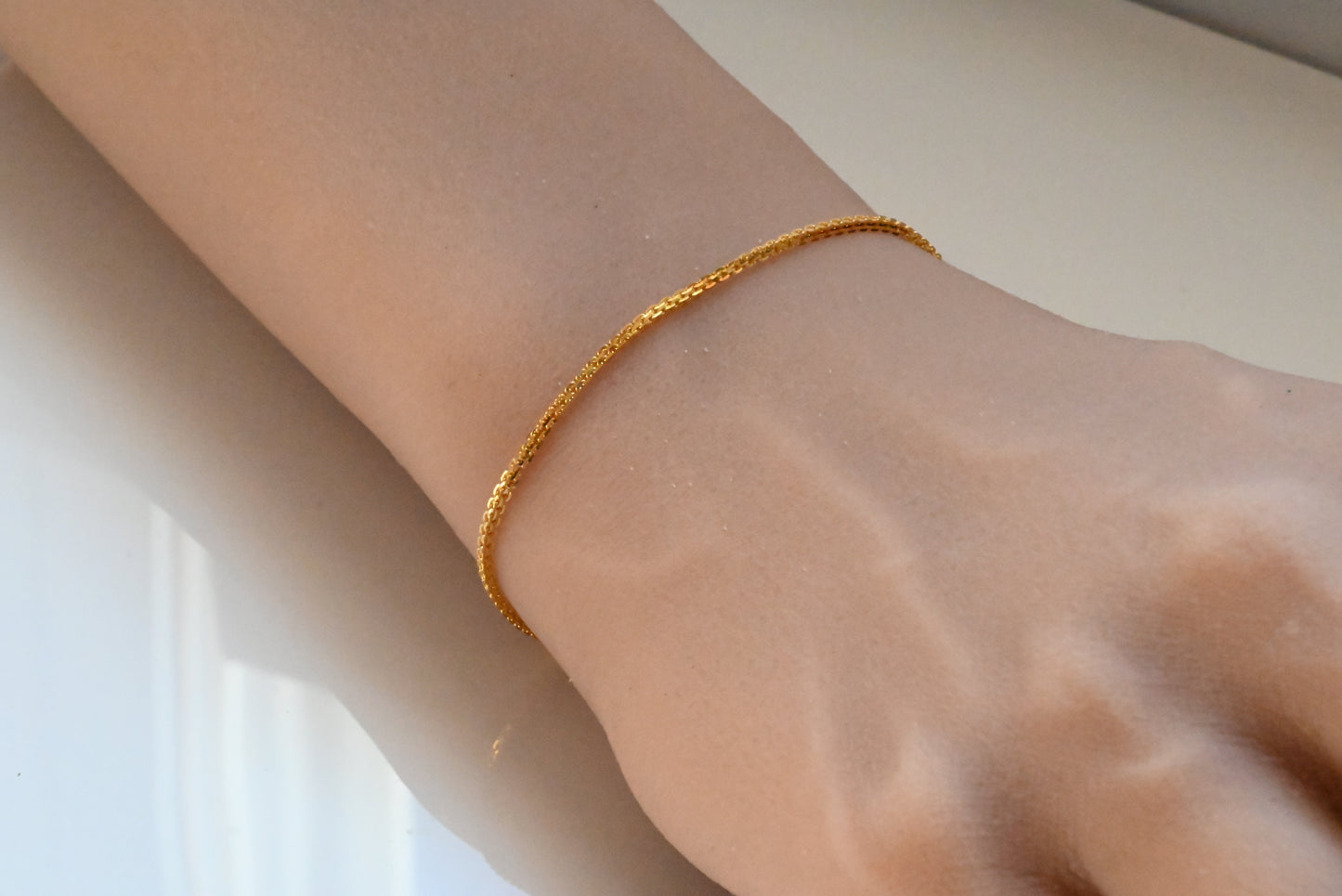 21k Box Chain Bracelet