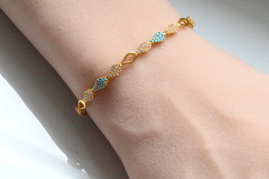 21k Bracelet With Zircon Stone